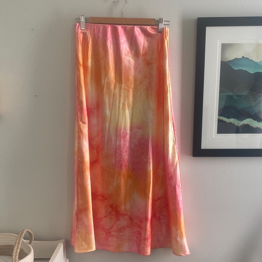 Tie Die Midi Skirt